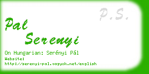 pal serenyi business card